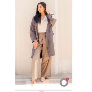 Orimei Ume Women's Packable Coat Open Front Long Sleeve Gray Casual One Size